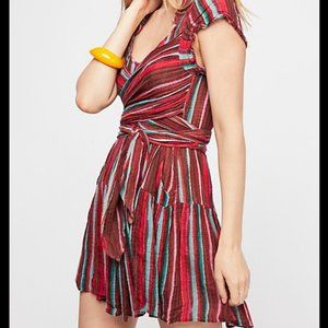 Free People pink wrap dress size M
